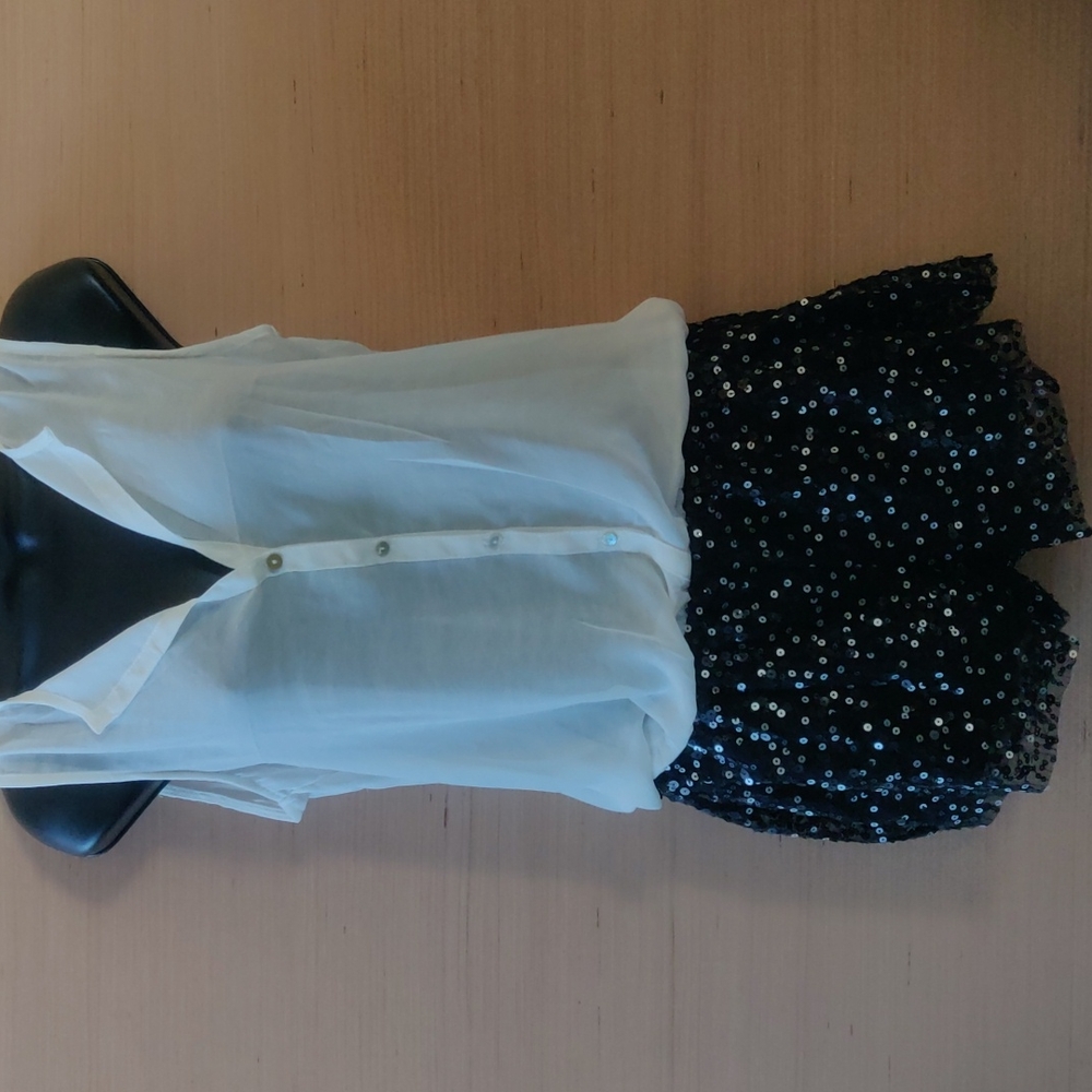 Romper with sequin shorts